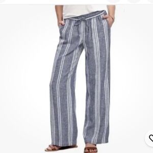 Old Navy Blue and White Wide Leg Pants Nautical Style